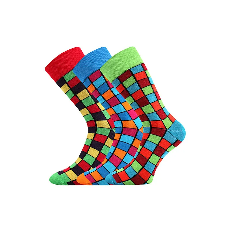 Coolfusky.cz | Veselé barevné ponožky Wearel kostka 3 páry