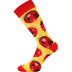 Veselé a barevné ponožky Pizza pepperoni
