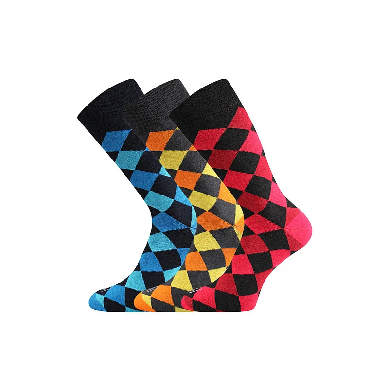 Coolfusky.cz | Veselé barevné ponožky Wearel mix kosočtverce 3 páry