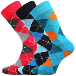 Coolfusky.cz | Veselé barevné ponožky Wearel mix karo 3 páry