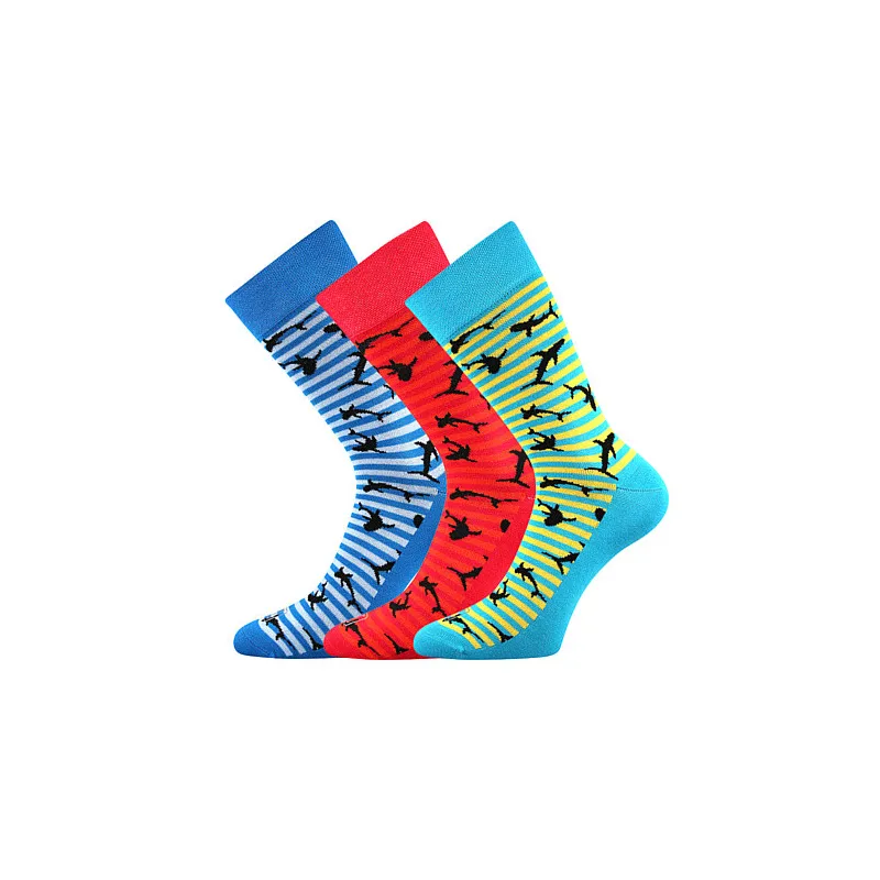 Coolfusky.cz | Veselé barevné ponožky Wearel žralok 3 páry