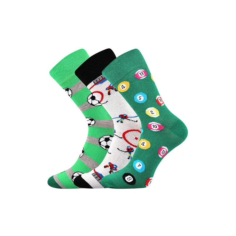 Coolfusky.cz | Originální barevné ponožky Woodoo mix U 3 páry hokej