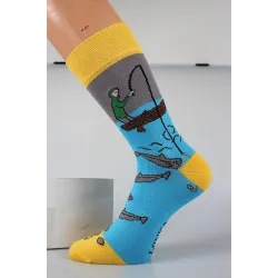 Coolfusky.cz | Vtipné barevné ponožky rybář 1 pár