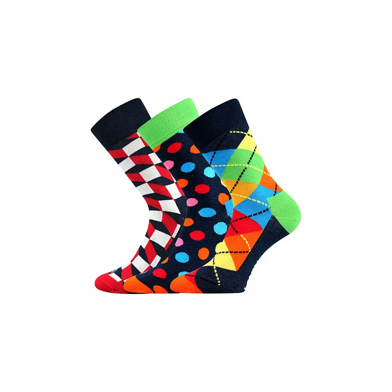 Coolfusky.cz | Originální barevné ponožky Woodoo mix A 3 páry