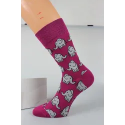 Coolfusky.cz | Vtipné barevné ponožky sloni magenta