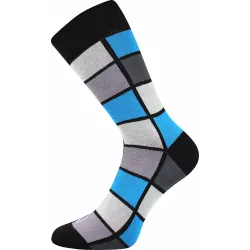 Coolfusky.cz | Vtipné barevné ponožky šedá + modrá