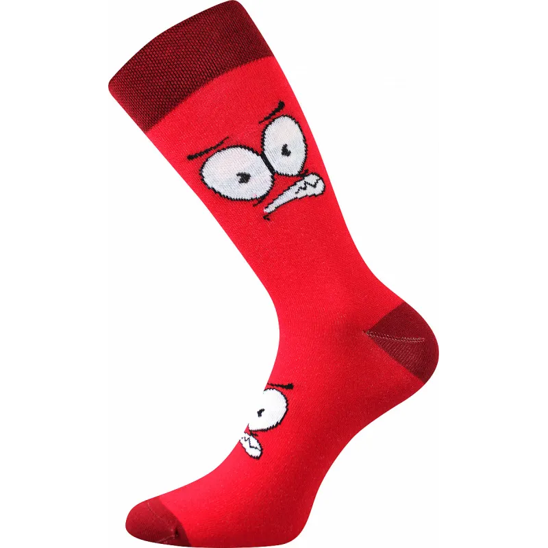 Coolfusky.cz | Vtipné barevné ponožky cool vzor oči červená